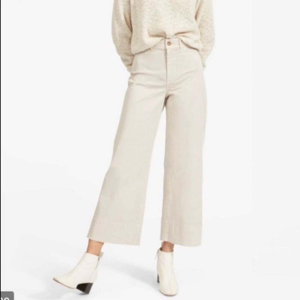 Everlane Cropped Wide Leg Chino Sand Size 12